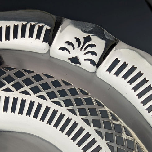 1938年 英国ヴィンテージ 純銀(925シルバー) フルーツボウル コンポート 直径26cm 470g Joseph Gloster Ltd